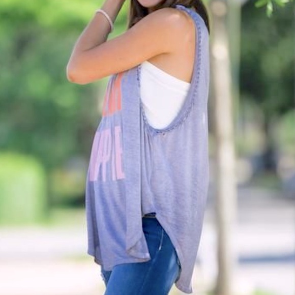 VINTAGE HAVANA Beach Hippie Boho Graphic Sleeveless Muscle T-Shirt Medium - Picture 1 of 6